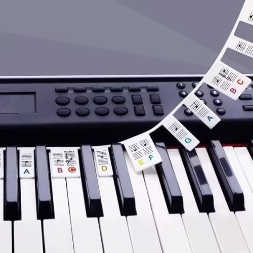 Pegatinas para Teclado de Piano de 61 Teclas – Reutilizables de Silicona, Guía de Notas para Principiantes 