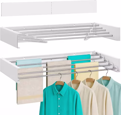 Tendedero de ropa de 80 cm (31,6"), tendedero de pared plegable