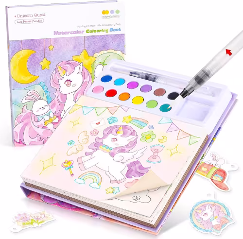 Libro de Pintura con Agua para Niños – Set de Unicornio Sin Ensuciar