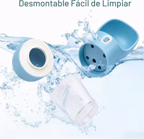 Botella de agua portátil para perros con contenedor de alimentos