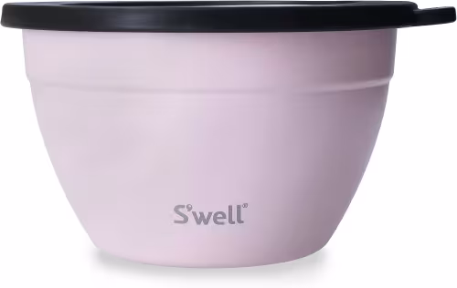 Kit de ensaladera S'well, color rosa topacio
