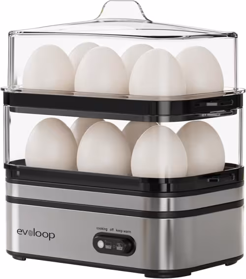 Olla rápida para huevos eléctrica con capacidad para 12 huevos