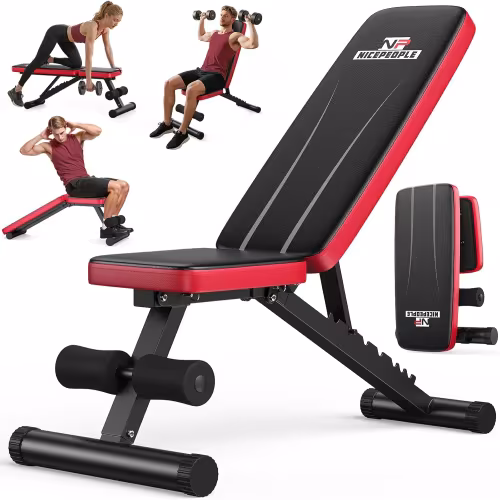  Banco de Pesas Ajustable y Plegable – 8 Posiciones, Soporta hasta 300 kg, Ideal para Gimnasio en Casa