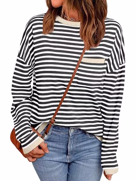 Suéter Ligero a Rayas para Mujer – Estilo Casual de Otoño 2026